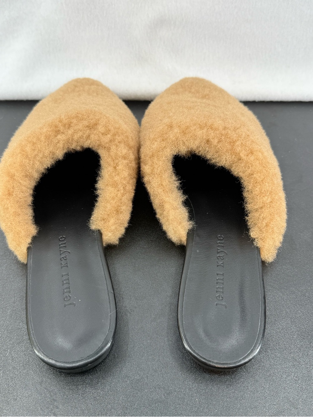 Jenni Kayne Cozy Faux Shearling Slides - Camel/Tan - Picture 7 of 7